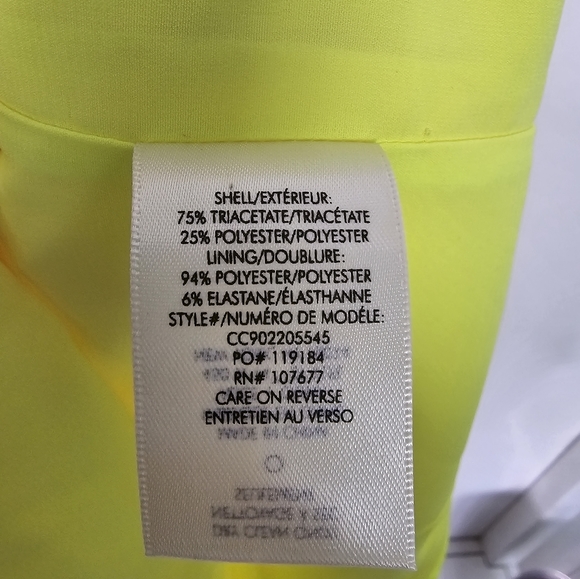 Alice Olivia Nelle Neon Yellow Mini Dress Size 6 - Picture 7 of 7